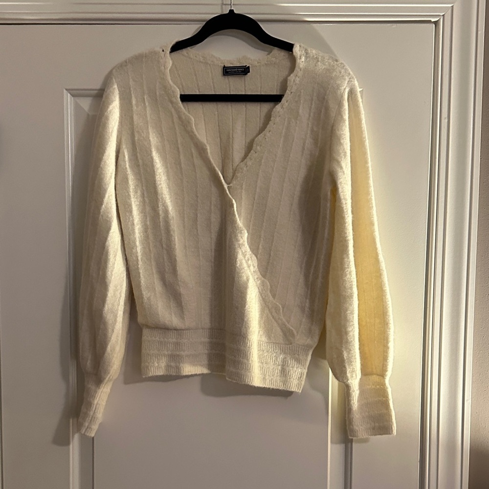 Vineyard Vines Cream V-Neck Sweater